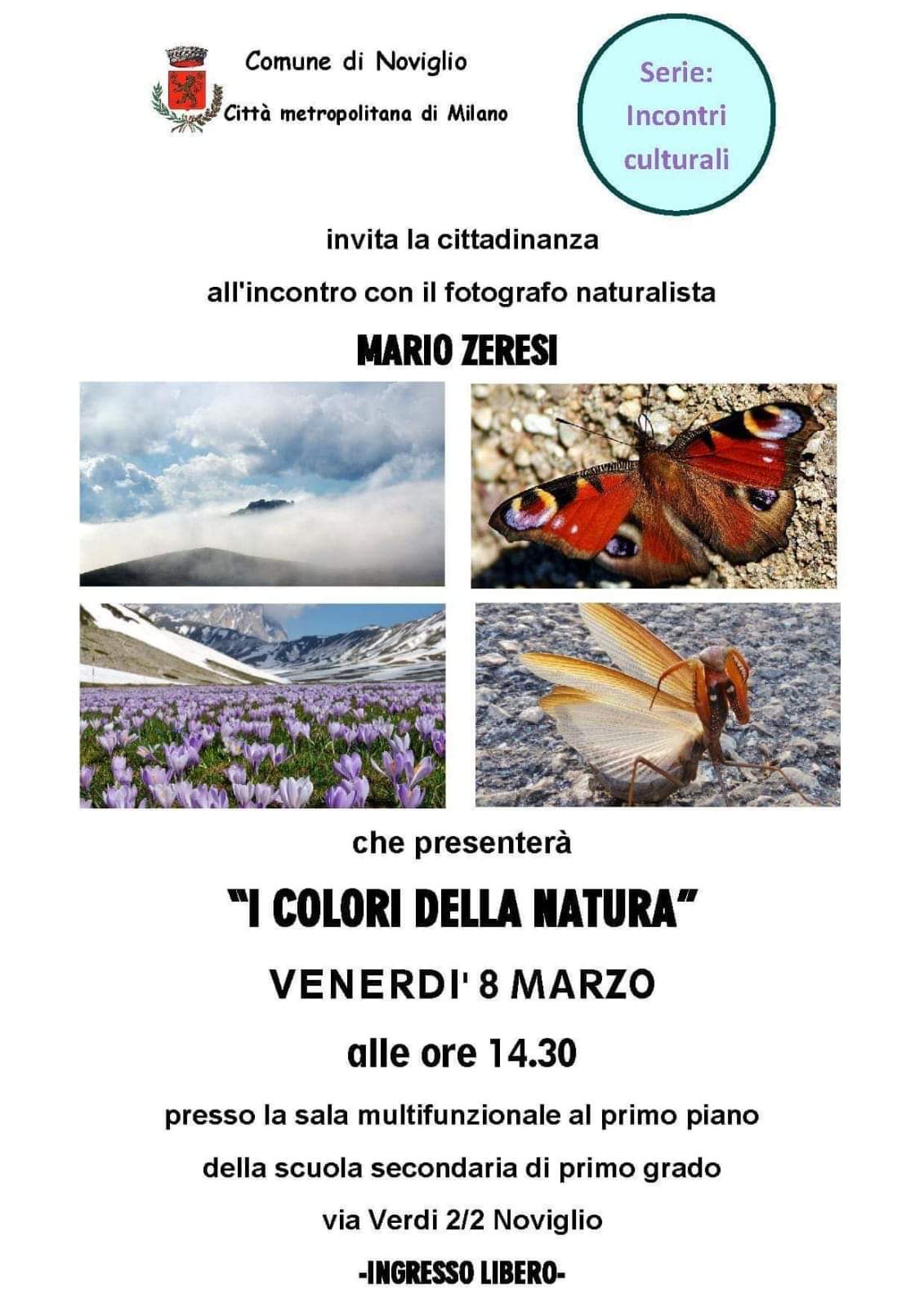 I colori della natura - venerdì 8 marzo 2019 ore 14.30