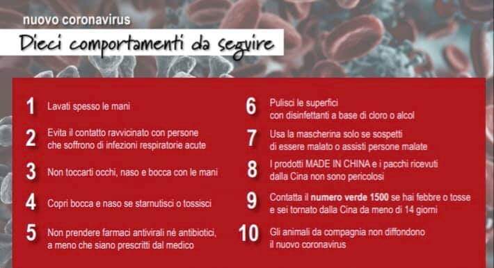Corona virus covid 2019 : consigli e raccomandazioni di regione lombardia
