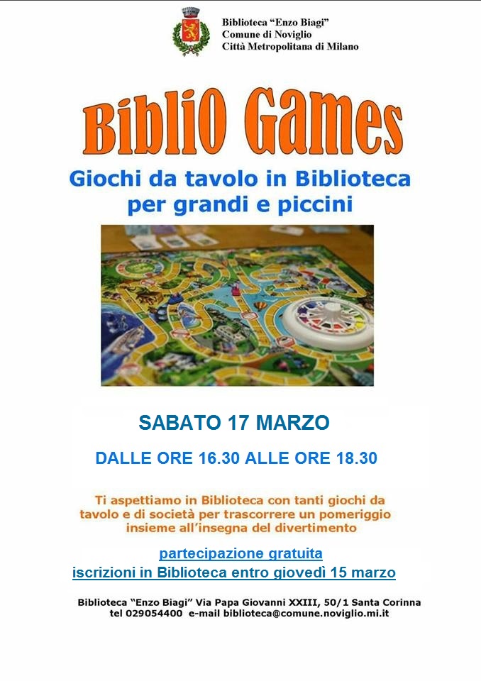 Bibliogames di marzo in biblioteca