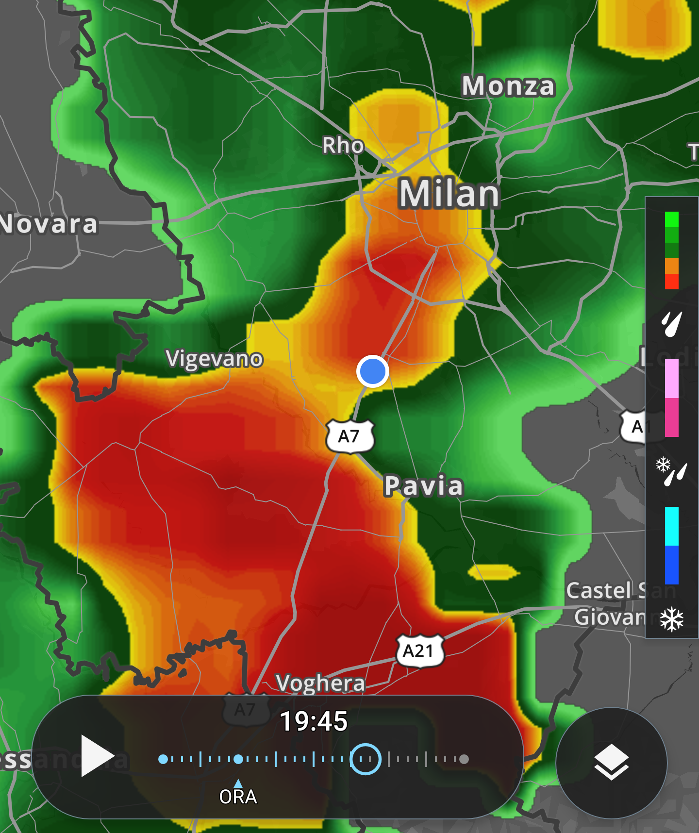 28 luglio AVVISO POSSIBILITÀ DI ROVESCI (Pomeriggio/Sera) 
