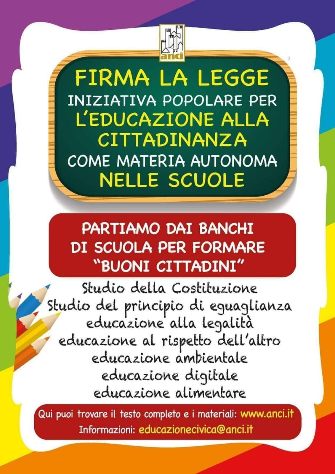 Firma anche tu la proposta di legge per 1 ora di educazione Civica a scuola! 