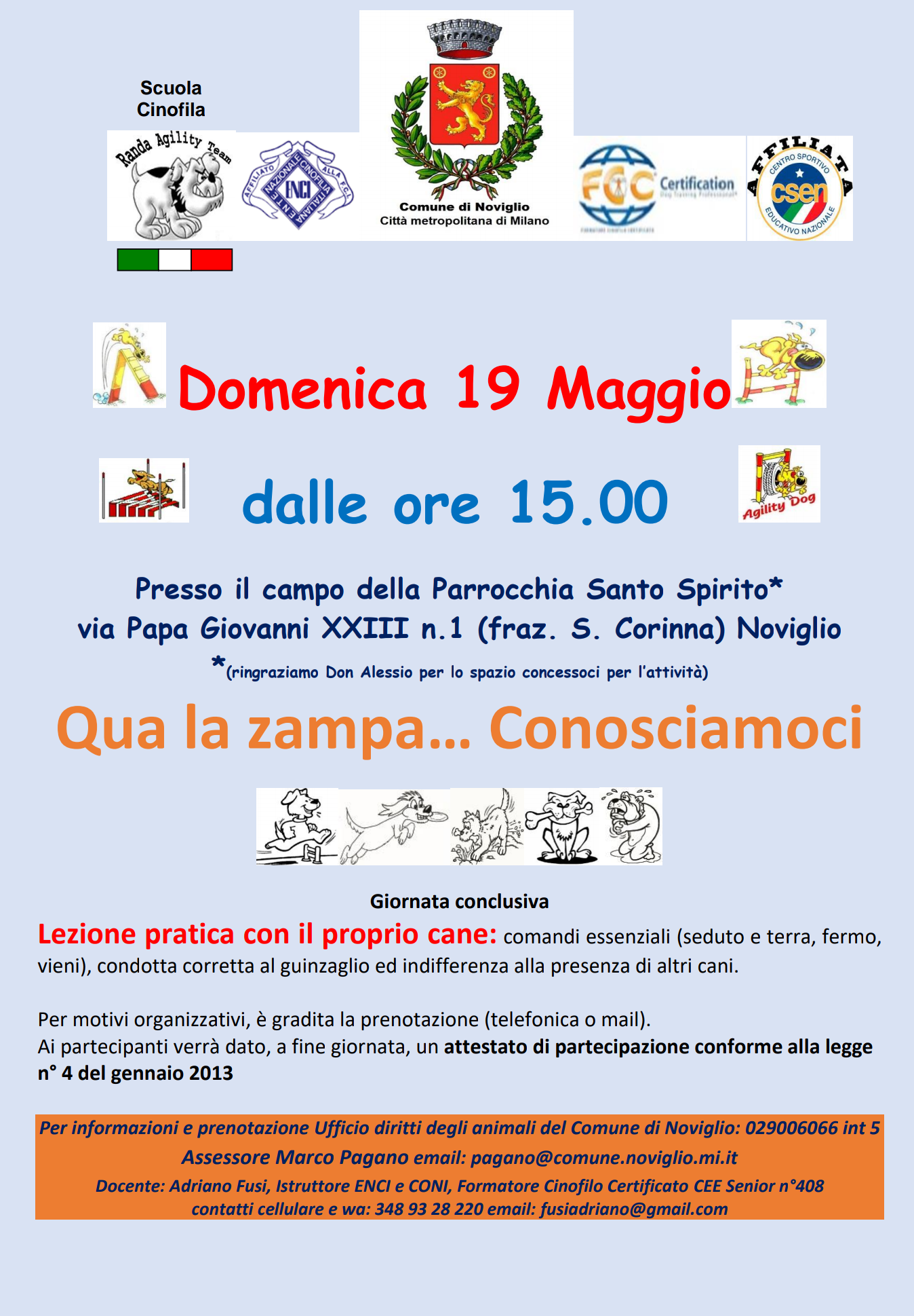 Qua la zampa, conosciamoci! Lezione Pratica 